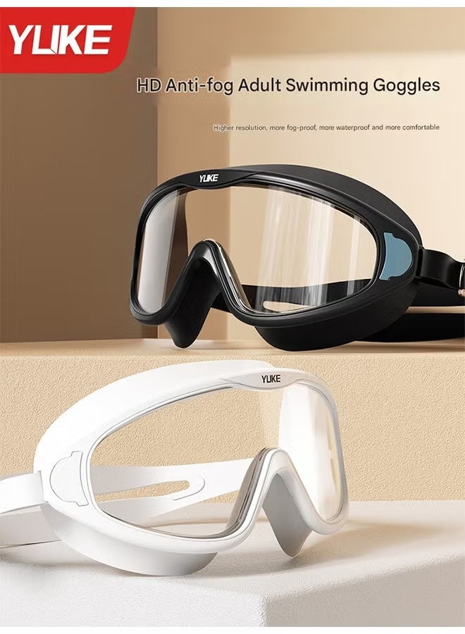 YUKE Anti - Fog And Waterproof Swimming Goggles For Adults - High - Definition, Professional, Large - Frame, Unisex Style With Matching Swim Cap - Image 2